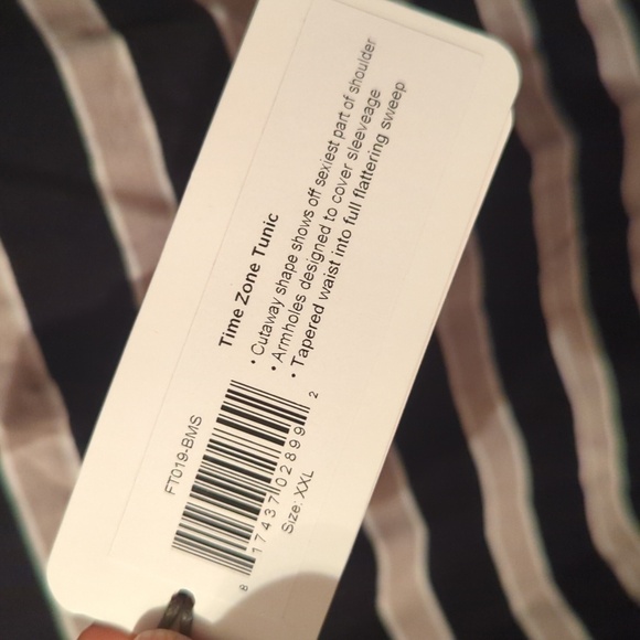 NWT xxl time zone tunic black and beige stripe - Picture 4 of 5